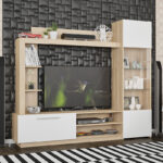 Σύνθετο σαλονιού June pakoworld sonoma-λευκό 204x35x177εκ - Image 2