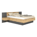 Κρεβάτι διπλό Kantri pakoworld σε sonoma - γκρι απόχρωση 160x200εκ - Image 2