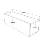 Έπιπλο τηλεόρασης επιτοίχιο Serit pakoworld λευκό-oak 100x31,5x29,5εκ - Image 5