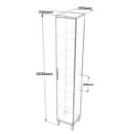 Ντουλάπι-στήλη Aurelius pakoworld ανθρακί-μόκα 29.5x29.5x183.6εκ - Image 5