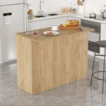 Τραπέζι-πάγκος κουζίνας Kogile pakoworld σε φυσική απόχρωση 120x60x88.2εκ - Image 3