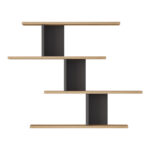 Ραφιέρα τοίχου Zaka pakoworld σε φυσική-ανθρακί απόχρωση 98.7x14.5x78εκ - Image 4