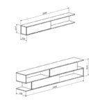 Σύνθετο σαλονιού Brick pakoworld σε sonoma oak-κρεμ απόχρωση 240x40x50.4εκ - Image 3