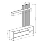 Σύνθετο σαλονιού Neo pakoworld σε oak-γκρι απόχρωση 190x40x200εκ - Image 3