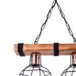 Φωτιστικό οροφής δίφωτο PWL-1033 pakoworld Ε27 καρυδί-μαύρο 40x15x60εκ - Image 3