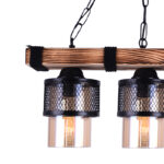 Φωτιστικό οροφής τρίφωτο PWL-1046 pakoworld Ε27 μαύρο-καρυδί 50x15x65εκ - Image 3