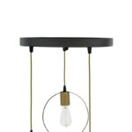 Φωτιστικό οροφής τρίφωτο Kasper pakoworld E27 μαύρο-χρυσό Φ30x79εκ - Image 3