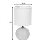 Επιτραπέζιο φωτιστικό PWL-1210 pakoworld Ε14 60W κεραμικό γκρι Φ13x25εκ - Image 2