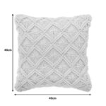 Μαξιλάρι διακοσμητικό Kalendian pakoworld ύφασμα σε κρεμ απόχρωση 40x40εκ - Image 2