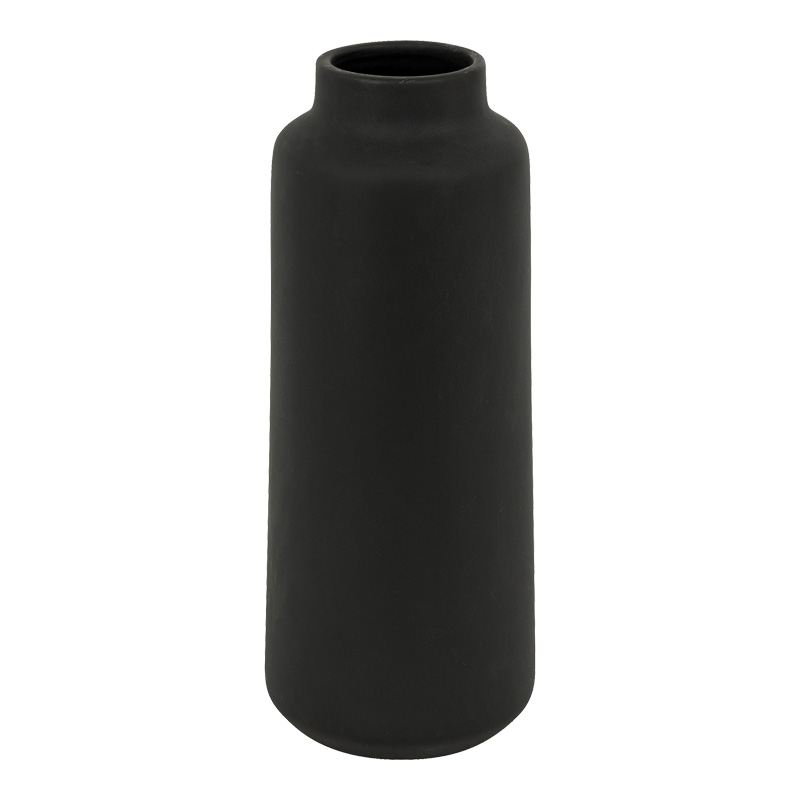 199-000660 Βάζο Bender pakoworld κεραμικό σε μαύρη απόχρωση Φ12x30εκ