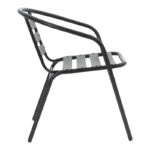 Τραπεζαρία Valor-Tade σετ 5τεμ pakoworld μέταλλο μαύρο-γυαλί 110x60x70εκ - Image 4