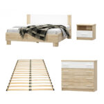 Σετ κρεβατοκάμαρας Geneva pakoworld 4 τμχ 160x200εκ - Image 2