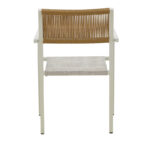 Τραπεζαρία Savor-Kliton σετ 3τεμ pakoworld λευκό αλουμίνιο και rattan σε φυσικό χρώμα 80x80x74εκ - Image 7