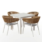 Τραπεζαρία Kliton - Raven σετ 5τεμ pakoworld αλουμίνιο σε λευκή απόχρωση 80x80x74εκ - Image 2