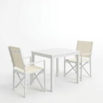 Τραπεζαρία Zacreta- Kliton σετ 3τεμ pakoworld αλουμίνιο σε λευκή απόχρωση 80x80x74εκ - Image 2