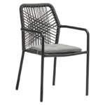 Τραπεζαρία Kherson-Kliton A σετ 5τεμ pakoworld αλουμινίου και σχοινί σε ανθρακί απόχρωση 150x80x74εκ - Image 2