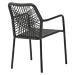 Τραπεζαρία Kherson-Kliton A σετ 5τεμ pakoworld αλουμινίου και σχοινί σε ανθρακί απόχρωση 150x80x74εκ - Image 3