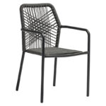 Τραπεζαρία Kherson-Kliton A σετ 5τεμ pakoworld αλουμινίου και σχοινί σε ανθρακί απόχρωση 150x80x74εκ - Image 4