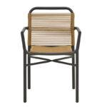 Τραπεζαρία Clutch -Kliton B σετ 7τεμ pakoworld ανθρακί αλουμίνιο και pe rattan σε φυσική απόχρωση150x80x74εκ - Image 5