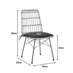 Τραπεζαρία Naoki U σετ 7τεμ pakoworld rattan pe σε φυσική απόχρωση και μαύρο μέταλλο 160x90x78εκ - Image 10