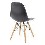 Τραπεζαρία Manka-Julita pakoworld σετ 5τεμ σε sonoma truffle-μαύρη απόχρωση 110x80x77εκ - Image 3