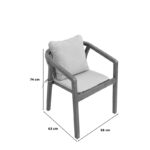 Τραπεζαρία Malibu pakoworld Σετ 5τεμ μασίφ ξύλο ακακίας 160x90x75εκ - Image 7