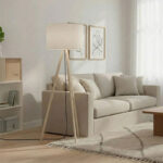 Φωτιστικό δαπέδου PWL-1060 pakoworld Ε27 φυσικό-κρεμ Φ38x140εκ - Image 2