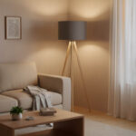 Φωτιστικό δαπέδου PWL-1060 pakoworld Ε27 φυσικό-γκρι Φ38x140εκ - Image 2