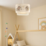 Παιδικό φωτιστικό οροφής μονόφωτο PWL-1096 pakoworld Ε27 λευκό-γκρι Φ30x20εκ - Image 2