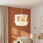 Παιδικό φωτιστικό οροφής μονόφωτο PWL-1096 pakoworld Ε27 λευκό-κεραμιδί Φ30x20εκ - Image 2