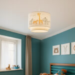 Παιδικό φωτιστικό οροφής μονόφωτο PWL-1097 pakoworld Ε27 λευκό-πορτοκαλί Φ30x20εκ - Image 2