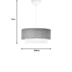 Φωτιστικό οροφής Sombre pakoworld γιούτα και ύφασμα σε μπεζ-εκρού χρώμα Φ30x15εκ - Image 2