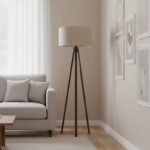 Φωτιστικό δαπέδου PWL-1059 pakoworld Ε27 σε άμμου/μπεζ-καρυδί απόχρωση Φ38x140εκ - Image 2