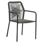 Πολυθρόνα Kherson pakoworld αλουμίνιο σχοινί ανθρακί-μαξιλάρι γκρι - Image 5