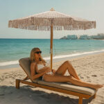 Ομπρέλα επαγγελματική Renny pakoworld μπεζ μακραμέ-ξύλο οξιάς Φ2.5m - Image 2