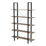 Βιβλιοθήκη-Ραφιέρα Loftie pakoworld sonoma-μαύρο μέταλλο 126x28x165εκ - Image 3