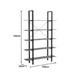 Βιβλιοθήκη-Ραφιέρα Loftie pakoworld sonoma-μαύρο μέταλλο 126x28x165εκ - Image 6