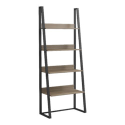 Βιβλιοθήκη-Ραφιέρα Alfa pakoworld sonoma-μαύρο μέταλλο 75x36x185εκ