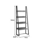 Βιβλιοθήκη-Ραφιέρα Alfa pakoworld sonoma-μαύρο μέταλλο 75x36x185εκ - Image 6