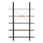 Βιβλιοθήκη-Ραφιέρα Varous pakoworld καρυδί-μαύρο μέταλλο 120x28x180εκ - Image 2