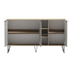 Μπουφές Balain pakoworld sonoma-γκρι μπεζ όψη μαρμάρου 142x35.5x83εκ - Image 2