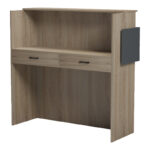 Γραφείο reception Optima pakoworld με led sonoma-ανθρακί 110x40x110εκ - Image 3