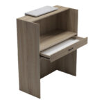 Γραφείο reception Zowel pakoworld με led sonoma-λευκή όψη μαρμάρου 90x40x110εκ - Image 2