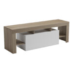 Έπιπλο τηλεόρασης Liner pakoworld sonoma-λευκό 150x40x50εκ - Image 5