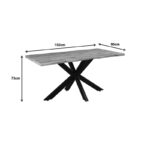 Tραπέζι Gilman pakoworld MDF sonoma-μαύρο 150x90x75εκ - Image 5