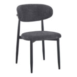 Καρέκλα Folegio pakoworld μπουκλέ σε ανθρακί απόχρωση με μαύρα πόδια 50x57x79.5εκ