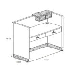 Γραφείο reception επαγγελματικό Oscar pakoworld σε καρυδί-ανθρακί απόχρωση 140x65x110εκ - Image 4