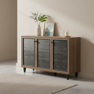 Παπουτσοθήκη-ντουλάπι Ronan pakoworld χρώμα καρυδί 105x35x66εκ