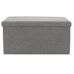 Σκαμπό-μπαούλο Greatness pakoworld ύφασμα γκρι 76x38x38εκ - Image 2