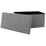 Σκαμπό-μπαούλο Greatness pakoworld ύφασμα γκρι 76x38x38εκ - Image 3